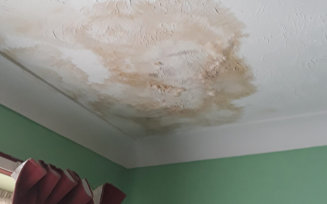 Damp patch on bedroom ceiling